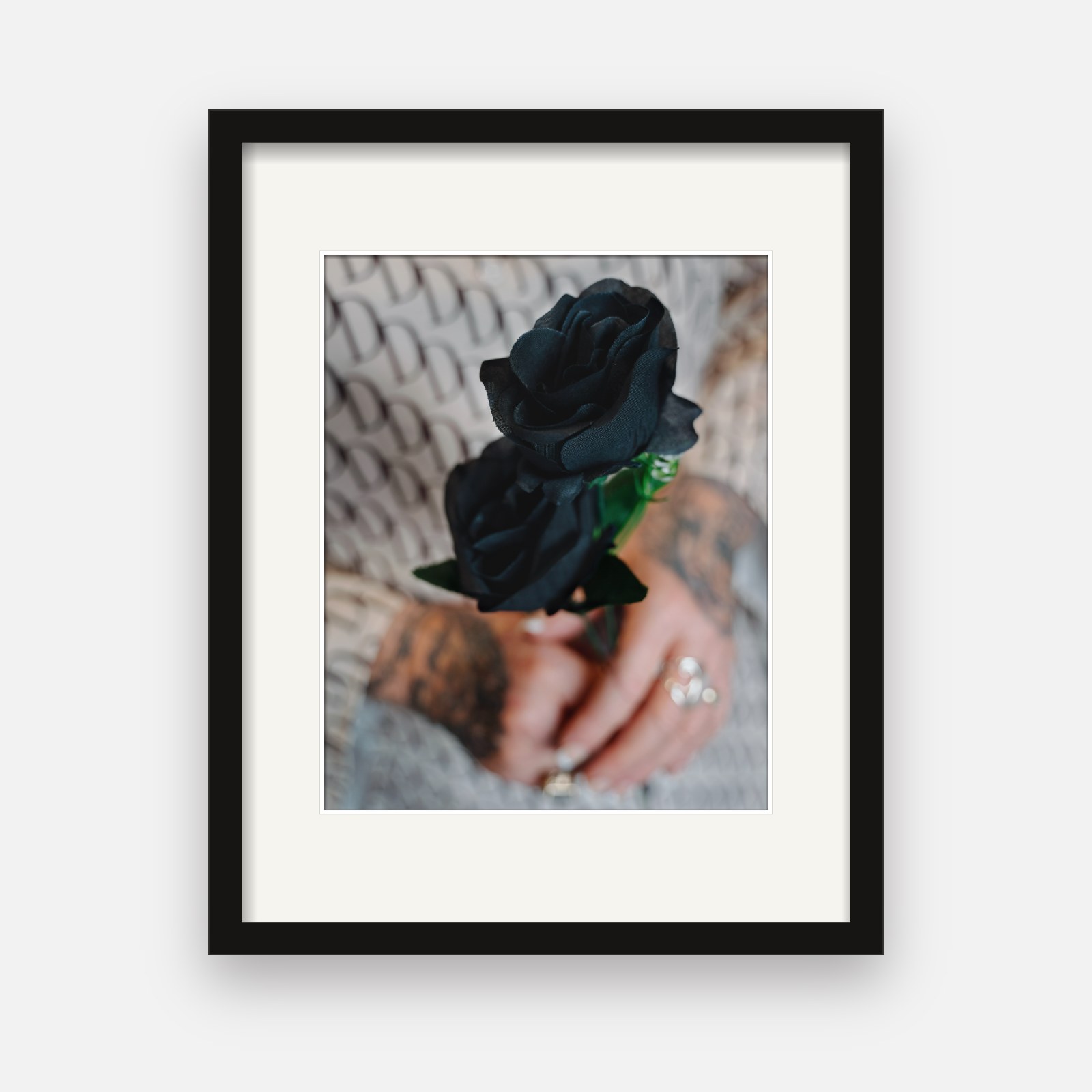 Held print 29 · Rose · A black rose